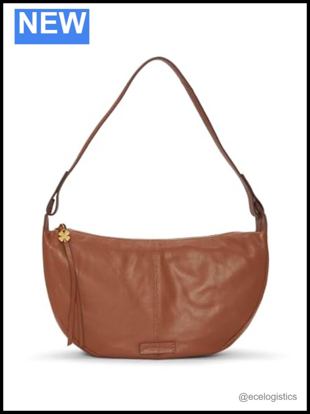 Lucky Brand Leather Hobo Bag Shoulder Strap Zip Closure